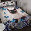 Blue and White Flowers Siamese Cat Animal 129 Bedding Set 2022