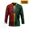 Bob Marley Lion 420 Custom Name Custom Number Hockey Jersey