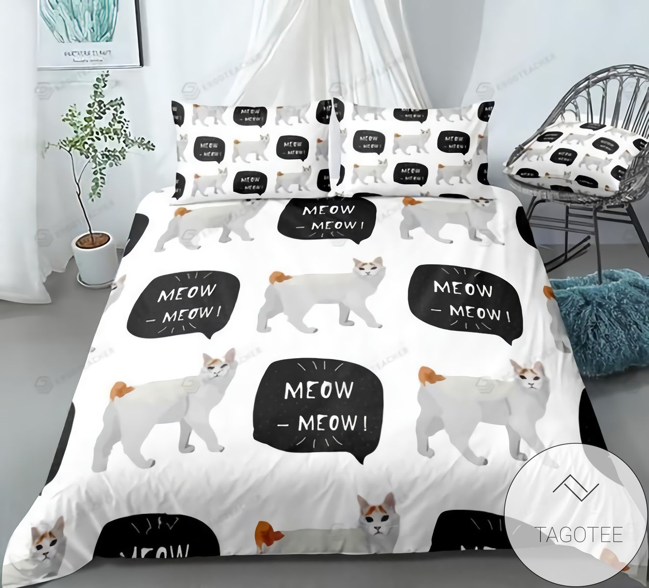 Bobtail White Cat Animal 389 Bedding Set 2022