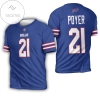 Buffalo Bills Jordan Poyer #21 Nfl Legend Player American Football Game Royal 3d Designed Allover Gift For Bills Fans 3d All Over Print T-shirt