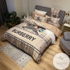 Burberry Checked Khaki 15 Bedding Sets Duvet Cover Sheet Cover Pillow Cases Luxury Bedroom Sets 2022