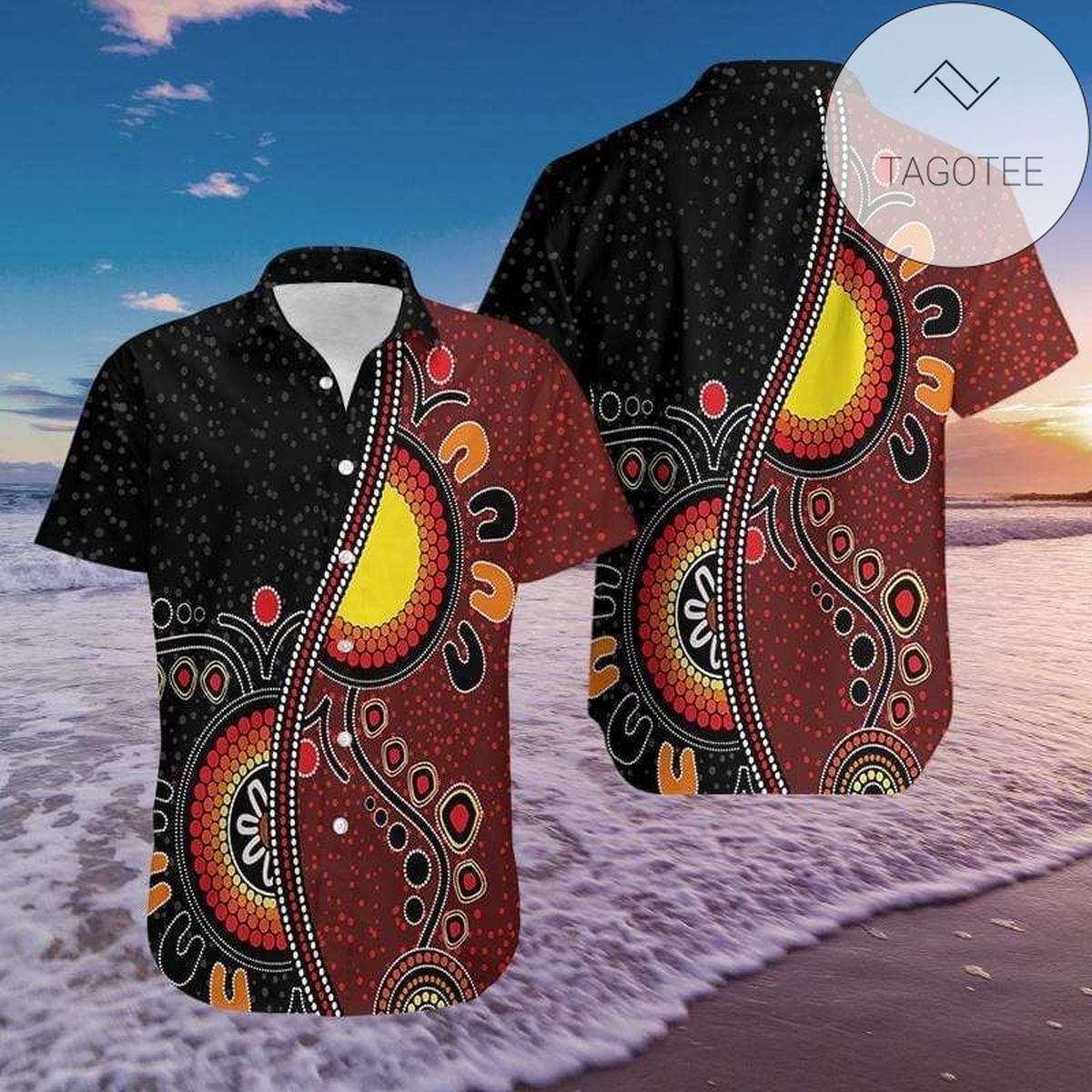 Buy Hawaiian Aloha Shirts Aboriginal Australia Flag Dot
