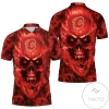 Calgary Flames Nhl Fans Skull All Over Print Polo Shirt