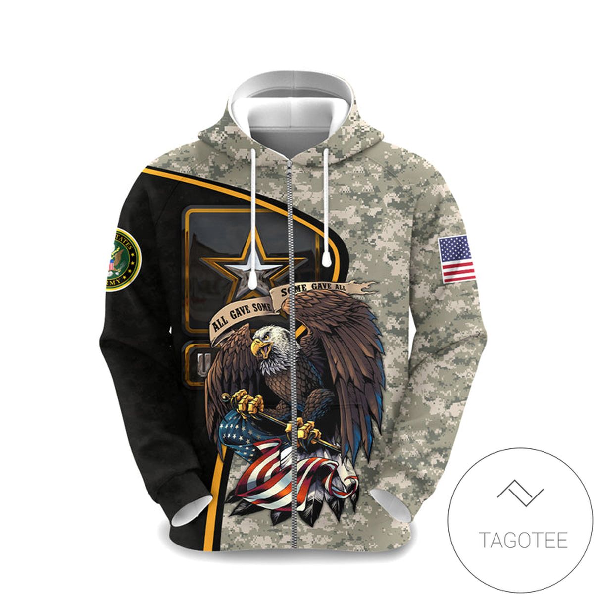 Camo Eagle US Army 3d All Over Print Hoodie And Zipper Hoodie Jacket