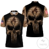 Camouflage Skull Atlanta Braves American Flag All Over Print Polo Shirt