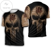 Camouflage Skull Cincinnati Bengals American Flag 3d All Over Print T-shirt