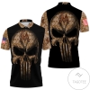 Camouflage Skull Marlins American Flag All Over Print Polo Shirt
