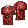 Carolina Hurricanes Nhl Fan Skull 3d All Over Print T-shirt