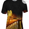 Cathedral Notre Dame De Paris Night Mens All Over Print T-shirt
