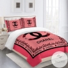Chanel Beautiful Pink Bedding Sets Duvet Cover Sheet Cover Pillow Cases Luxury Bedroom Sets 2022