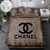 Chanel Leopard Black Bedding Sets Duvet Cover Luxury Brand Bedroom Sets C22 2022