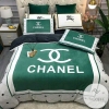 Chanel White Green 29 Bedding Sets Duvet Cover Sheet Cover Pillow Cases Luxury Bedroom Sets 2022