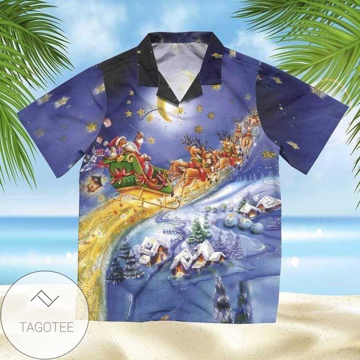 Check Out This Awesome Santa Clauss Reindeer Christmas Eve Is Coming To Town 2022 Authentic Hawaiian Shirts V