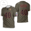 Chicago Bears Gale Sayers #40 Great Player Nfl Salute To Service Retired Player Limited Olive Jersey Style Gift For Bears Fans 3d All Over Print T-shirt
