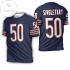 Chicago Bears Mike Singletary #50 Great Player Nfl American Football Team Legacy Vintage Navy 3d Designed Allover Gift For Bears Fans 3d All Over Print T-shirt