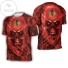 Chicago Blackhawks Nhl Fan Skull 3d All Over Print T-shirt