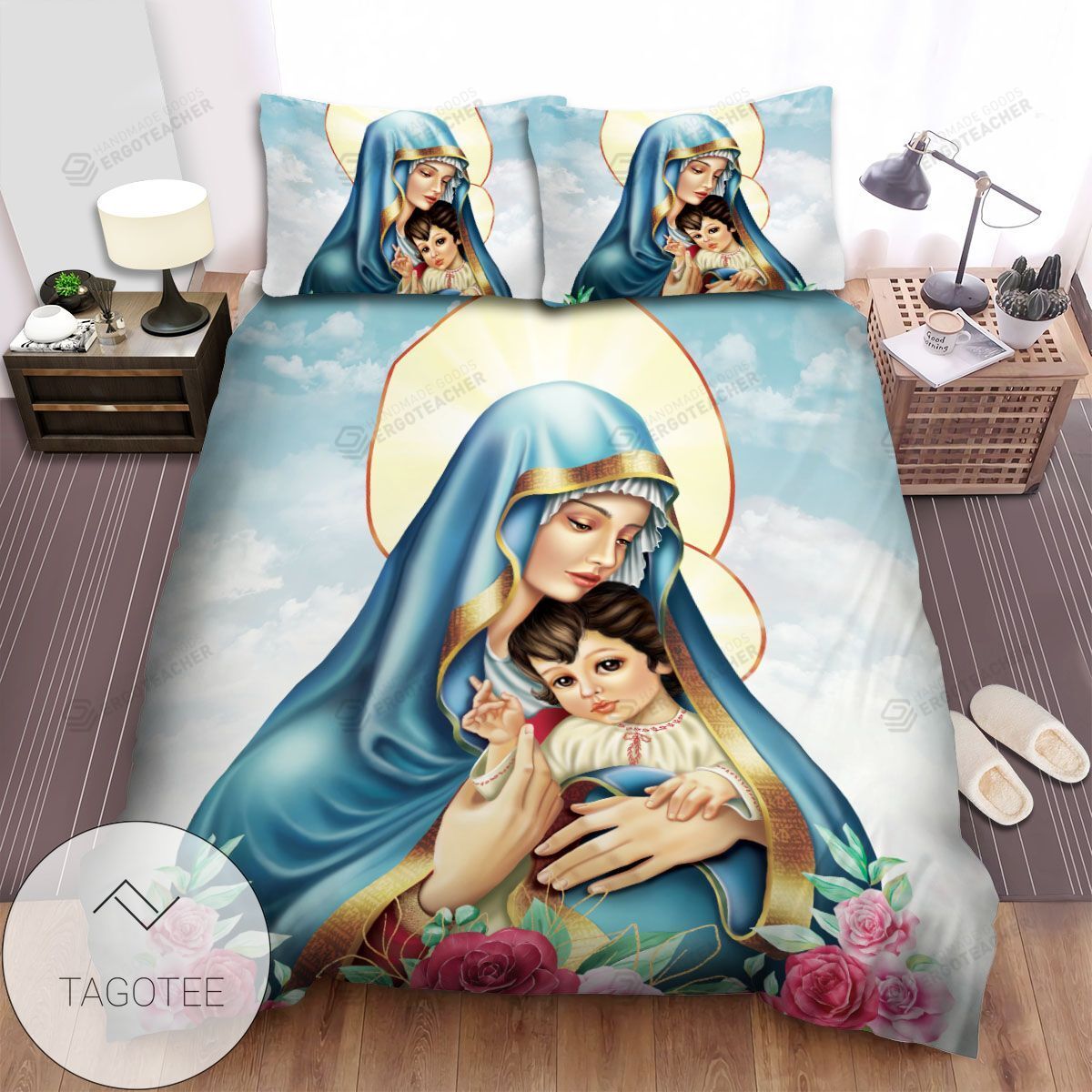 Christianity Maria And Jesus Christian Bed Sheets Spread Comforter Duvet Cover Bedding Sets 2022
