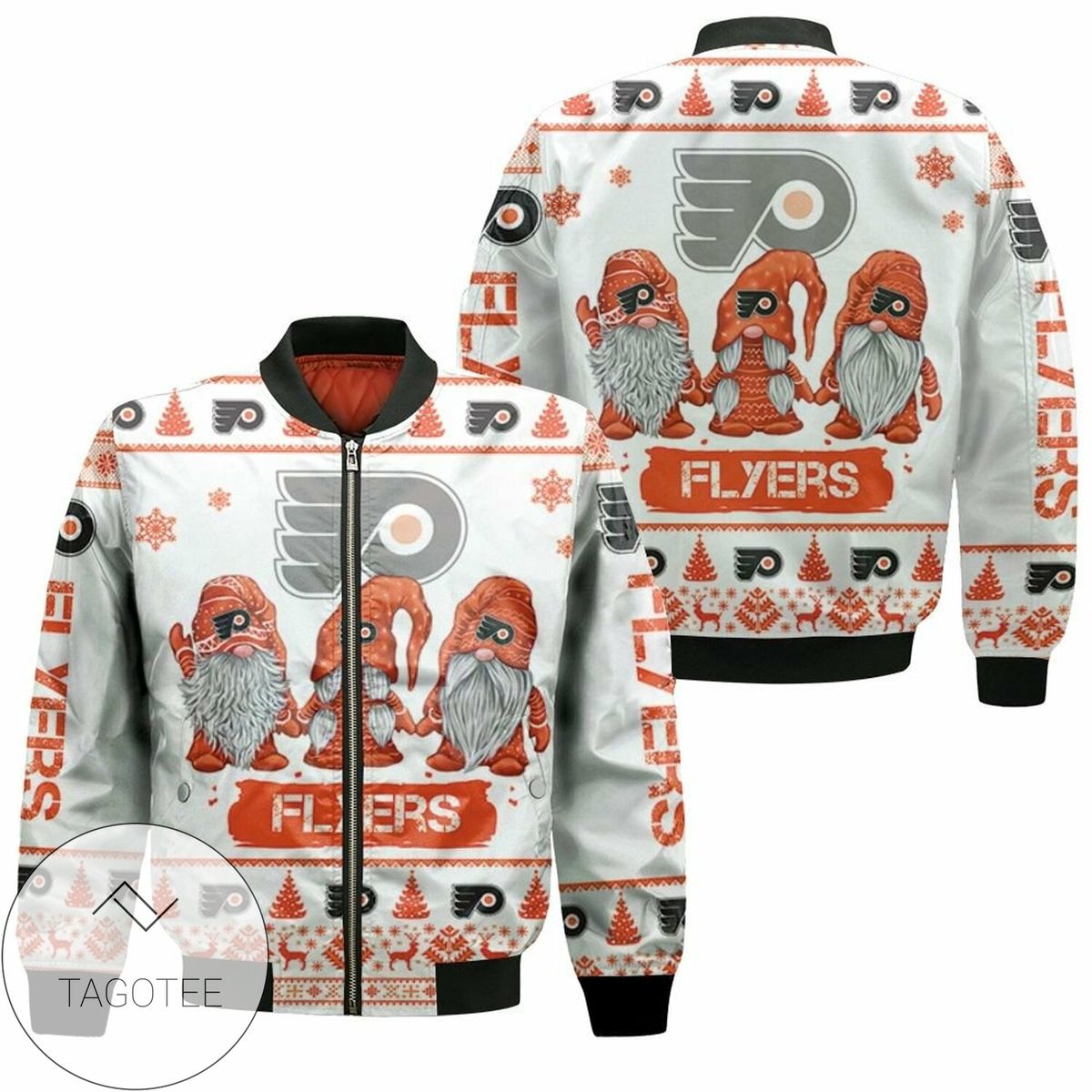 Christmas Gnomes Philadelphia Flyers Ugly Sweatshirt Christmas 3D Bomber Jacket