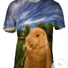 Cloudy Beaver Chew Mens All Over Print T-shirt