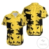 Coconut Beach Black And Yellow Full Printing Hawaiian Aloha Shirts V