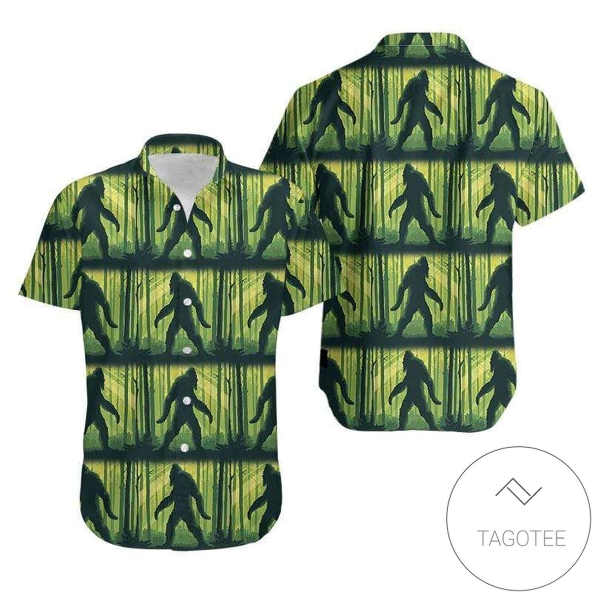 Cover Your Body With Amazing Hawaiian Aloha Shirts Fantastic Green Bigfoot