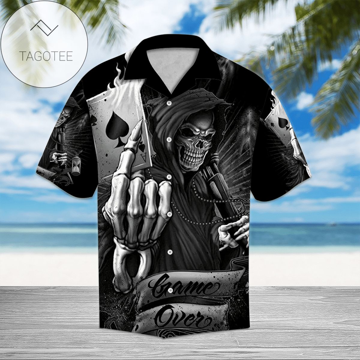 Cover Your Body With Amazing Skull Ace Card 3d All Over Authentic Hawaiian Shirt 2022