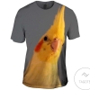 Curious Cockatiel Parrot Mens All Over Print T-shirt