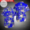 Custom Name Us Coast Guard Blue Hibiscus Hawaiian Aloha Shirts