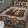 Dachshund Side By Side Mandala Quilt Bed Sheets Spread Quilt Bedding Sets 2022