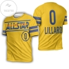 Damian Lillard Blazers 2021 All-star Western Conference Gold Jersey Inspired Style 3d All Over Print T-shirt