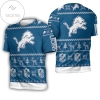 Detroit Lions Nfl Ugly Sweatshirt Christmas 3d All Over Print T-shirt