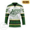 Detroit Red Wings NHL St. Patrick Days Concepts Custom Name Custom Number Hockey Jersey