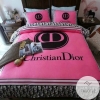 Dior Christian Dior Pink 1 Bedding Sets Duvet Cover Sheet Cover Pillow Cases Luxury Bedroom Sets 2022