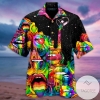 Discover Cool Colorful Rainbow Lip Lgpt Pride Black Hawaiian Aloha Shirts