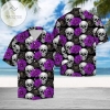 Discover Cool Skull With Purple Flower Hawaiian Aloha Shirts