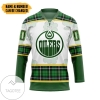 Edmonton Oilers St Patrick Day Custom Name Custom Number Hockey Jersey