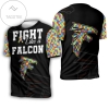 Fight Like A Atlanta Falcons Autism Support 3d All Over Print T-shirt