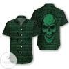 Find Binary Code Skull Dark Green Hawaiian Aloha Shirts