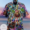 Find Colorful Kaleidoscope Guitar Unisex Hawaiian Aloha Shirts