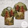 Find Vintage Chicken On Farm Authentic Hawaiian Shirt 2022s