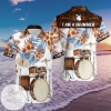 Get Here 2022 Authentic Hawaiian Shirts Music Im A Drummer