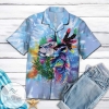 Get Here Tie-dye Native American Lion Colorful Feather Hawaiian Aloha Shirts