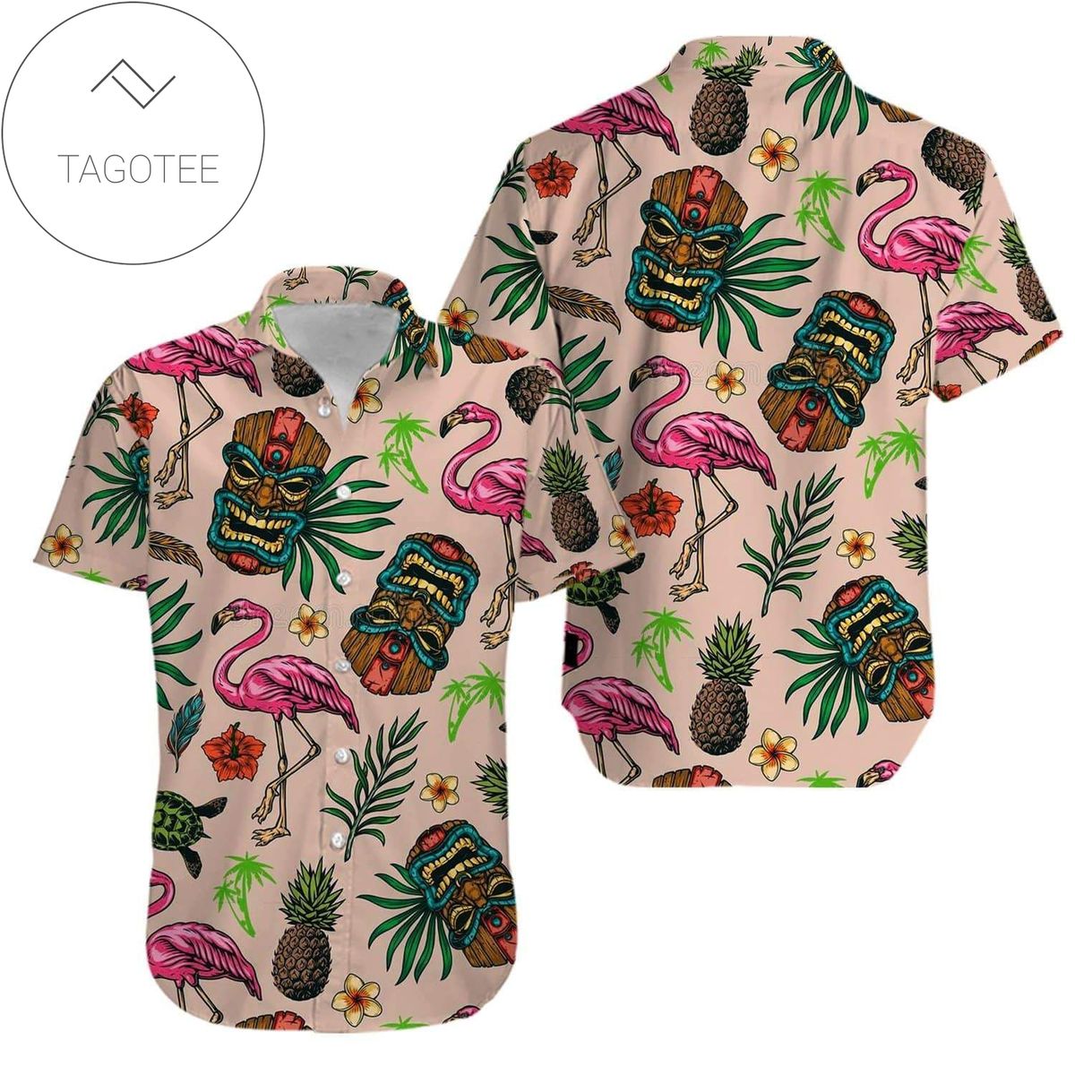Get Now Tiki Tropical Seamless Flamingo 2022 Authentic Hawaiian Shirts V