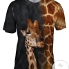 Giraffe Half Skin Mens All Over Print T-shirt