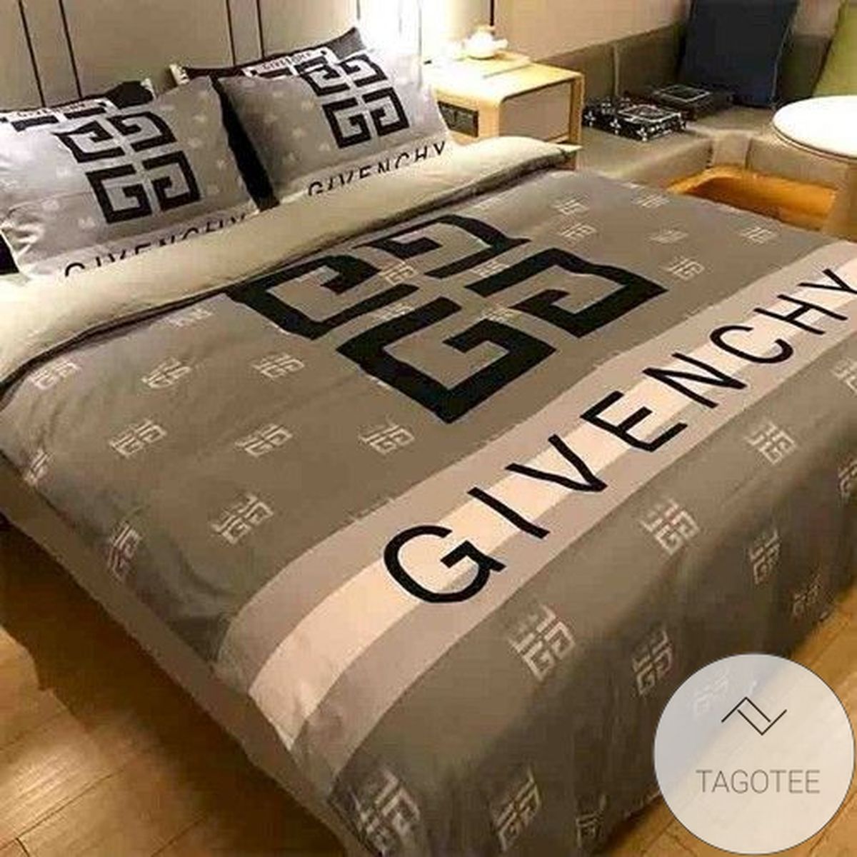 Givenchy Brown Khaki 7 Bedding Sets Duvet Cover Sheet Cover Pillow Cases Luxury Bedroom Sets 2022