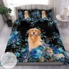 Golden Retriever Blue Flower Dog Animal 200 Bedding Set 2022