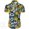 Green Bay Packers Tropical Flower Hawaiian Shirt