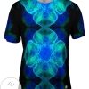 Green Blue Fractal Jelly Fish Mens All Over Print T-shirt