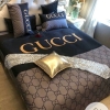 Gucci Black Brown 3 Bedding Sets Duvet Cover Sheet Cover Pillow Cases Luxury Bedroom Sets 2022