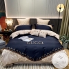 Gucci Blue Khaki 9 Bedding Sets Duvet Cover Sheet Cover Pillow Cases Luxury Bedroom Sets 2022